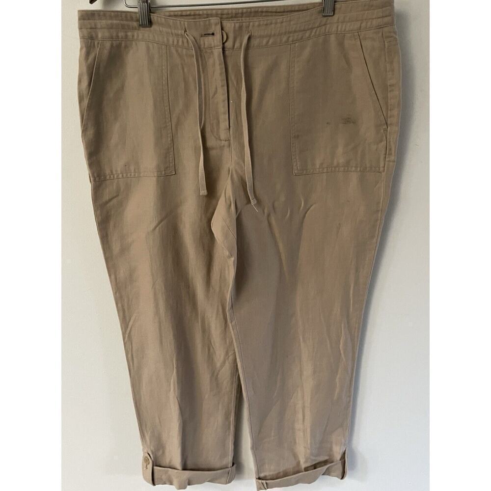 TALBOTS Signature Women’s Size 12 Cropped Capri Chino Pants Khaki